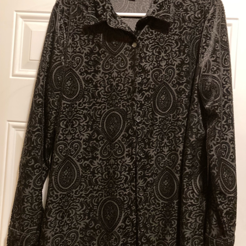 Black, Button Down Blouse